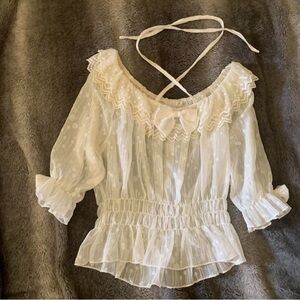 Sheer White Lace Top